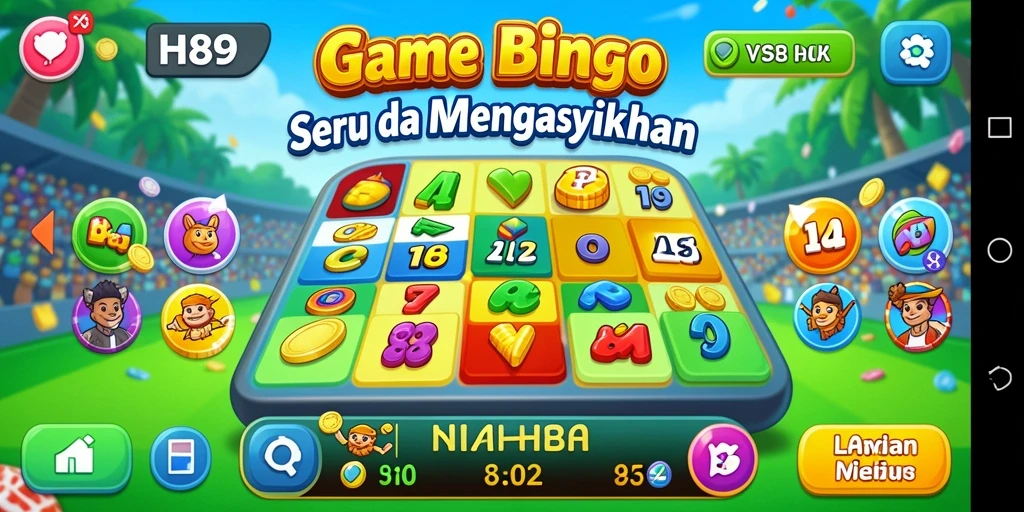 Tampilan gameplay seru dari H89 dengan berbagai kartu Bingo.