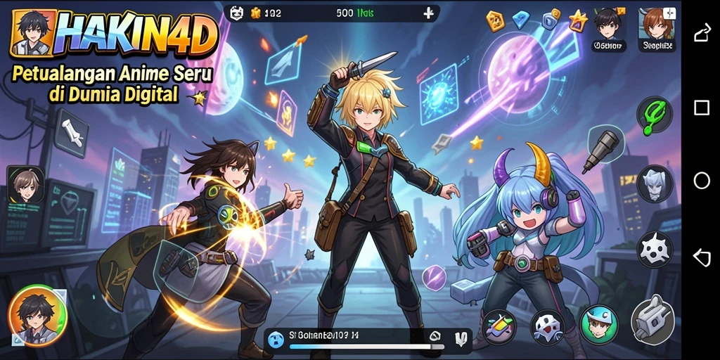 Tampilan gameplay HAKIN4D dengan karakter anime yang dinamis.