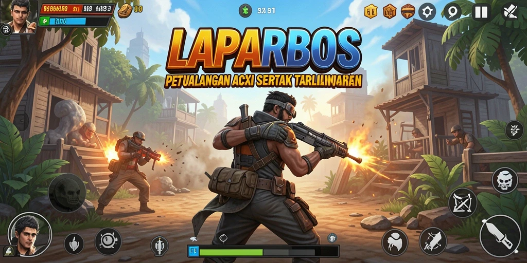 Tampilan aksi seru dalam gameplay LAPARBOS yang mendebarkan.