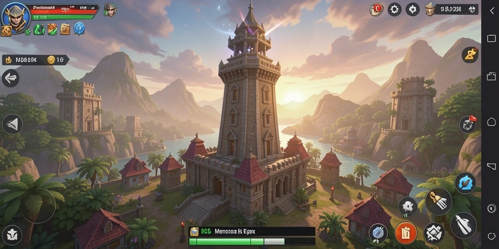 Gameplay N06 menampilkan pertempuran strategis menara pertahanan.