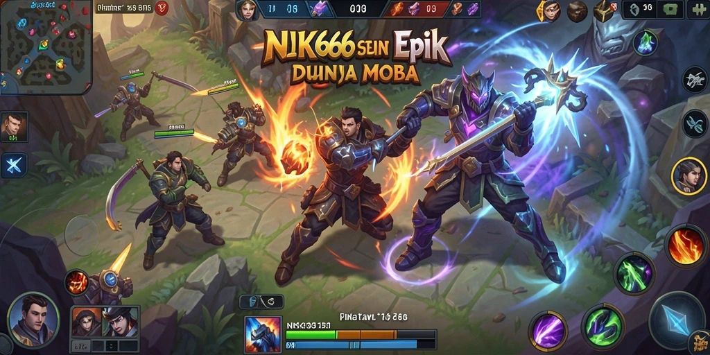 Screenshot NK666 menampilkan aksi intens karakter dalam pertempuran MOBA.