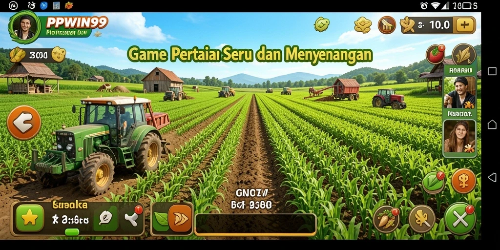 Screenshot utama PPWIN99 menampilkan gameplay pertanian yang seru.